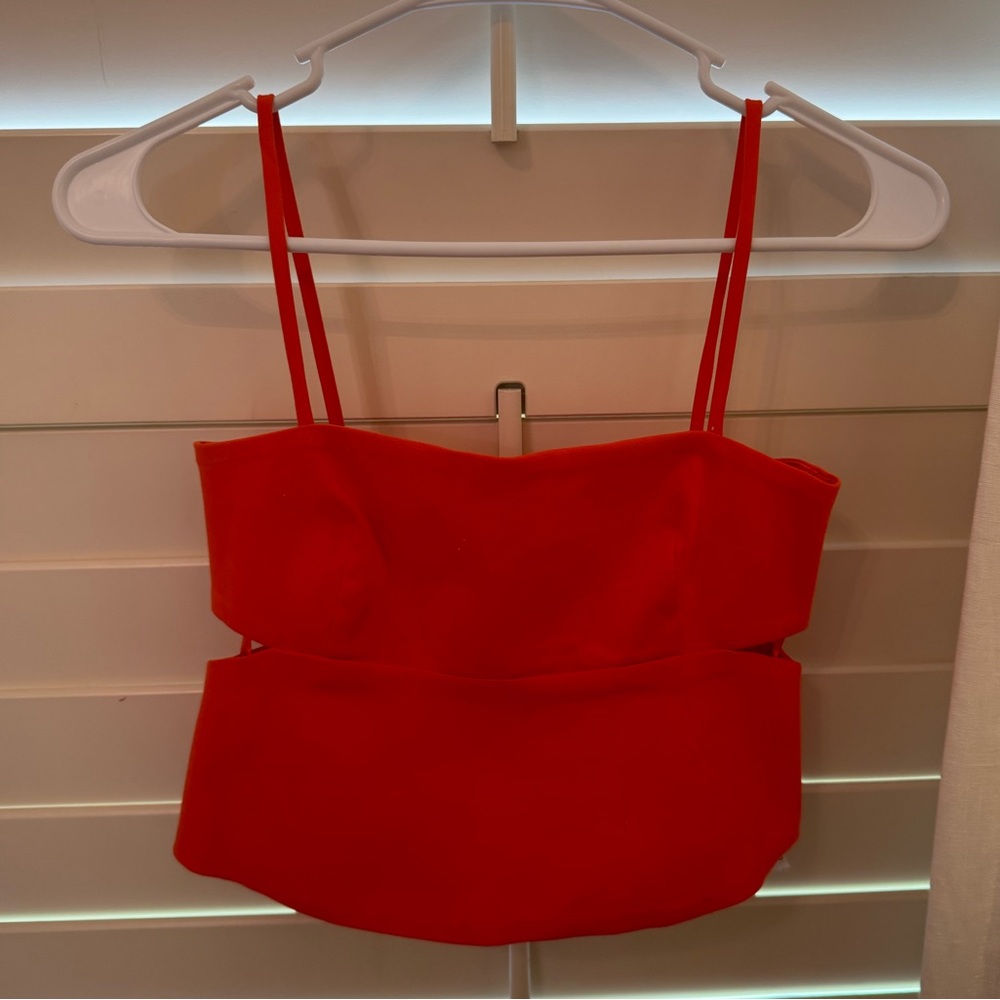 Zara Orange Cutout Crop Top Size XS
